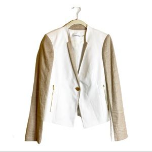 Calvin Klein White and Beige Two-Tone Blazer